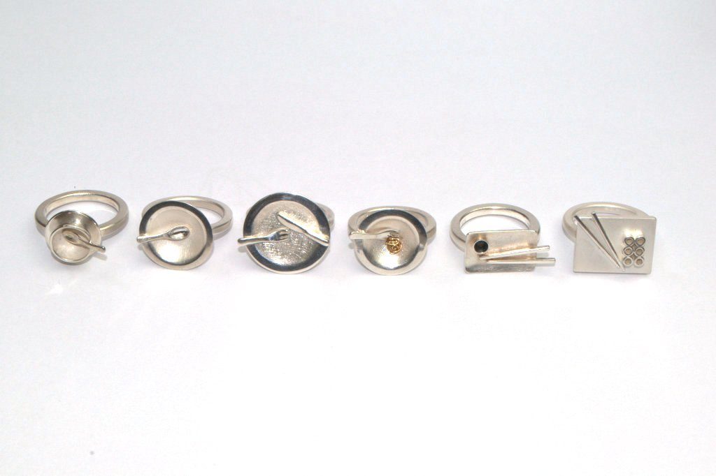 Ringe "Tafelsilber" in 6 Varianten von der Seite