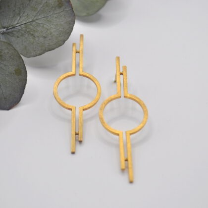 Art Deco Ohrring aus rotvergoldetem Silber
