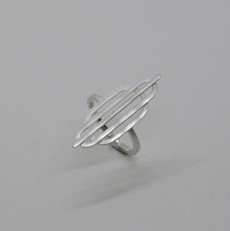 Ovaler Art Deco Ring aus Silber