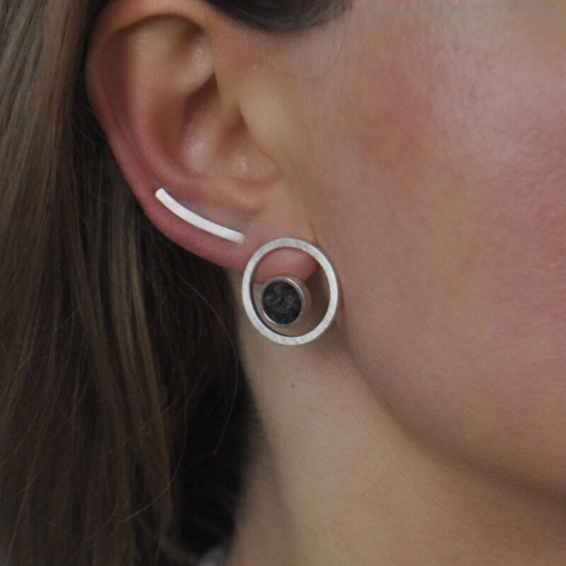 Ohrring und Earclimber aus Silber